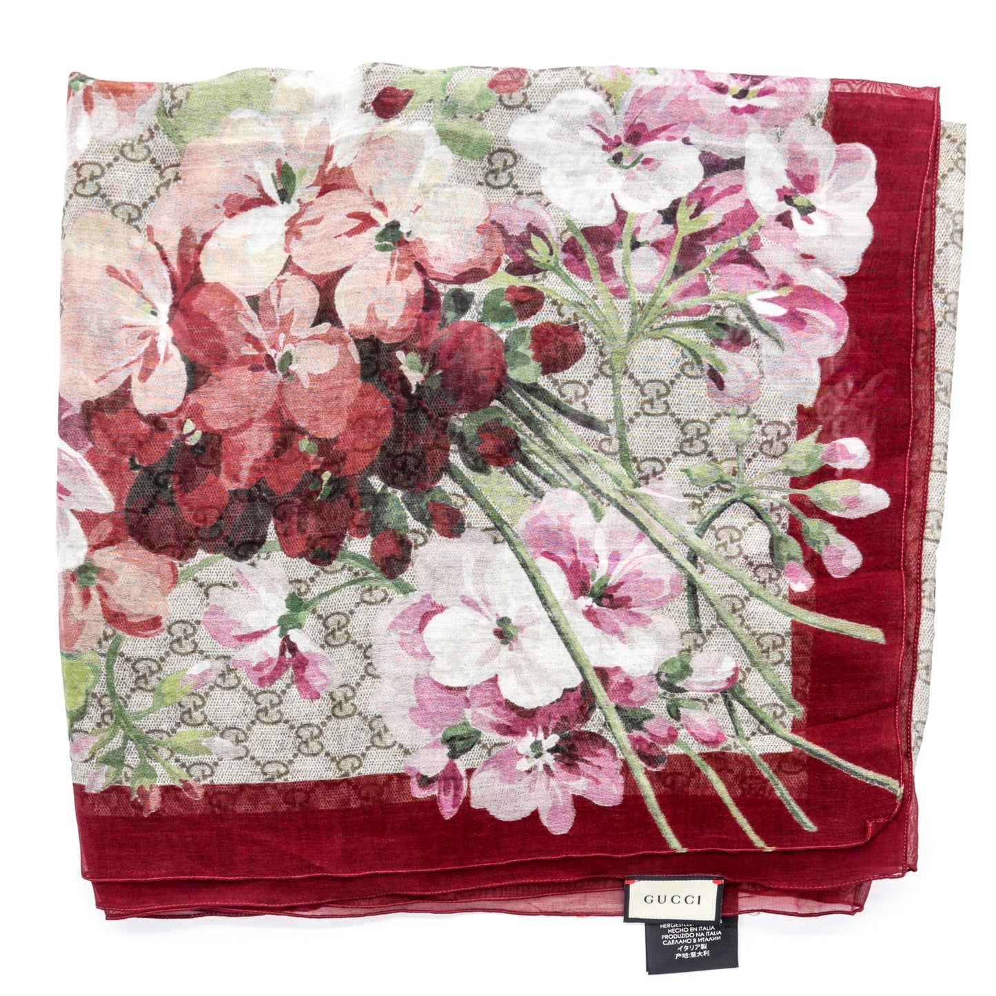 Gucci GG Blooms Print Scarf