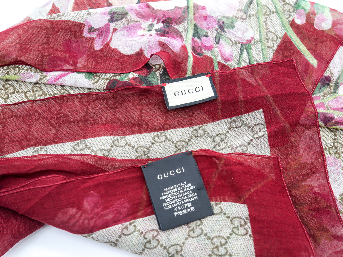 Gucci GG Blooms Print Scarf