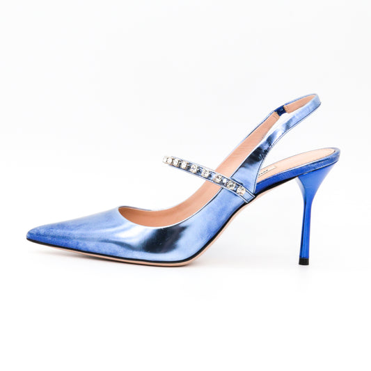 Miu Miu Patten Leather Slingback Pumps