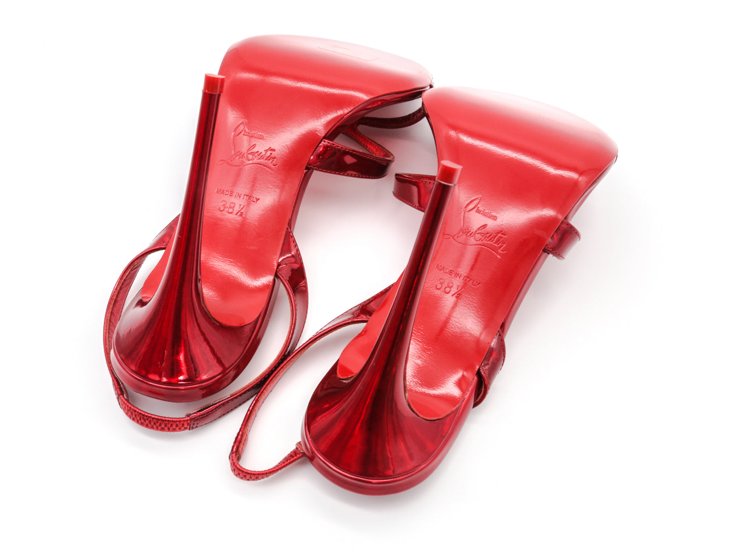 Christian Louboutin Emilie 100mm Loubi Red Slingback Heel Sandals