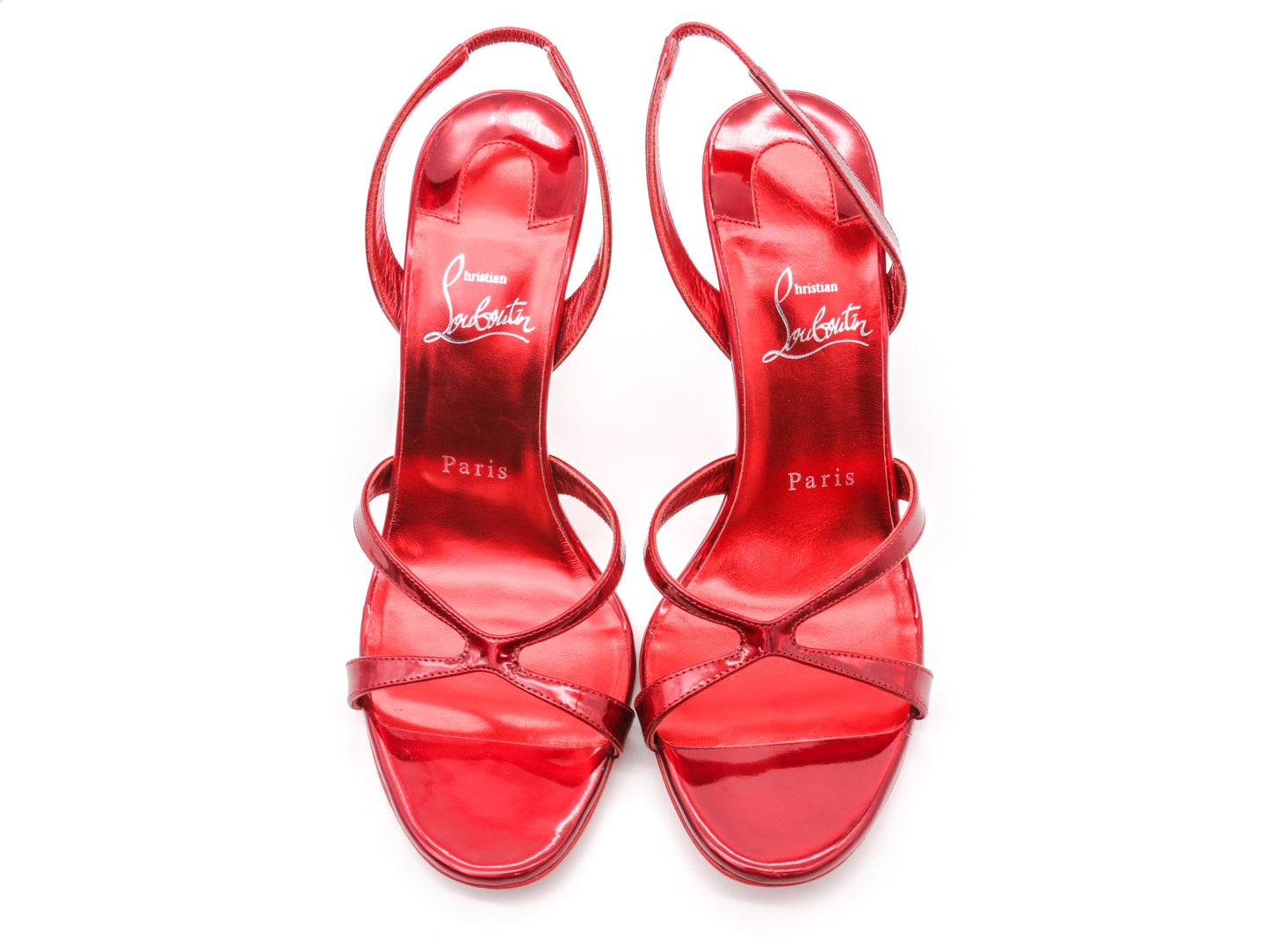 Christian Louboutin Emilie 100mm Loubi Red Slingback Heel Sandals