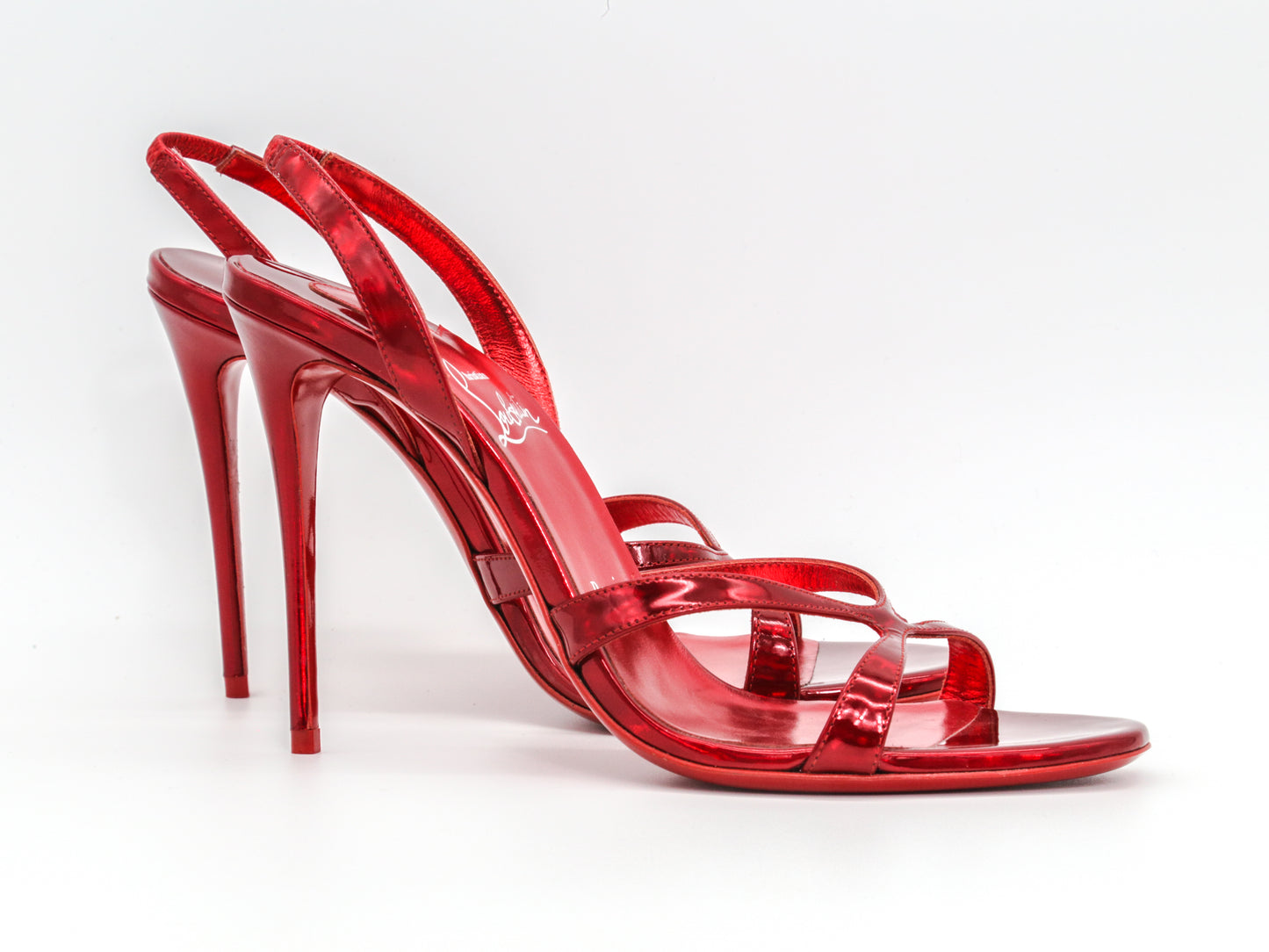 Christian Louboutin Emilie 100mm Loubi Red Slingback Heel Sandals