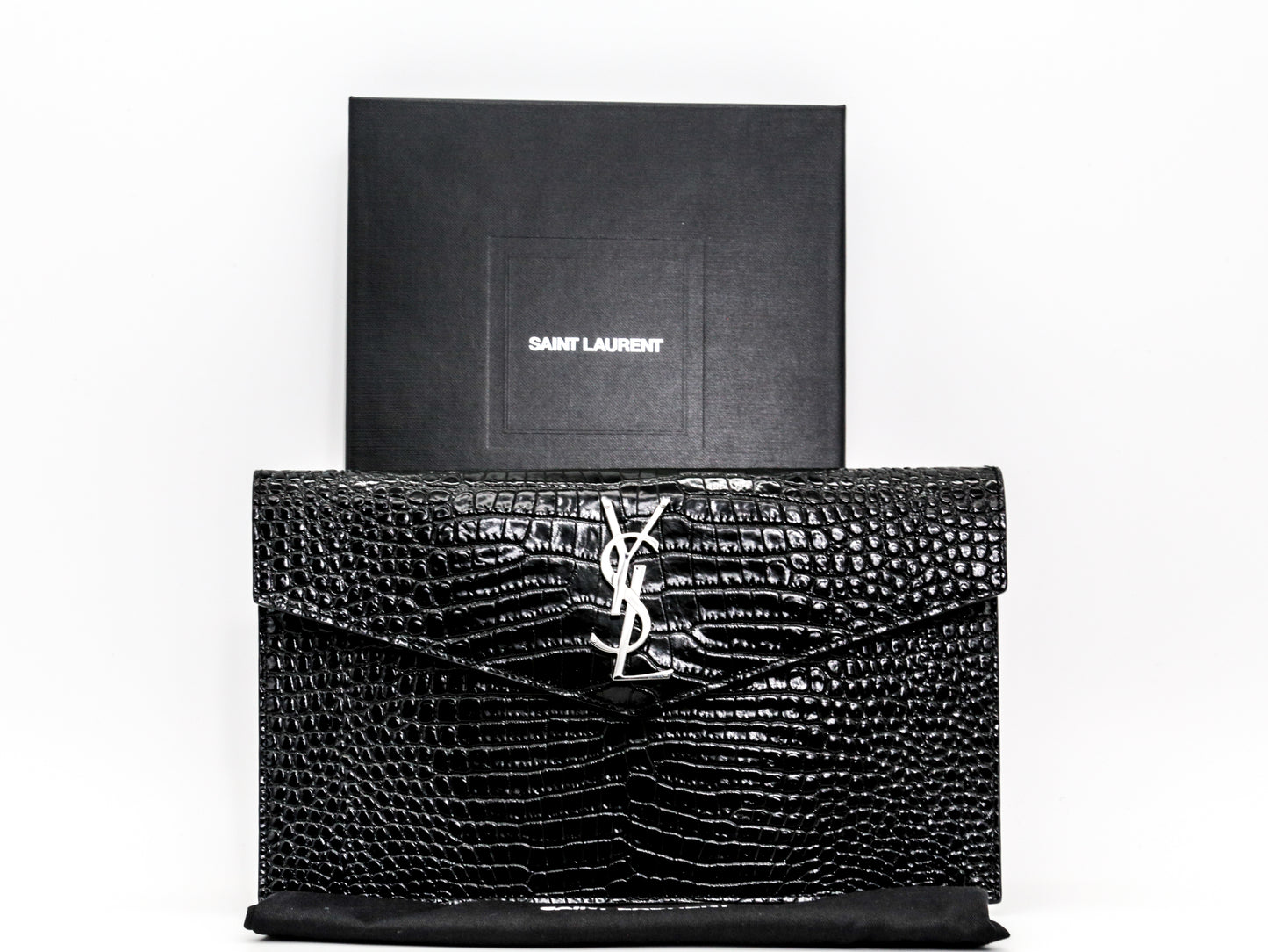 Saint Laurent Uptown Leather Clutch