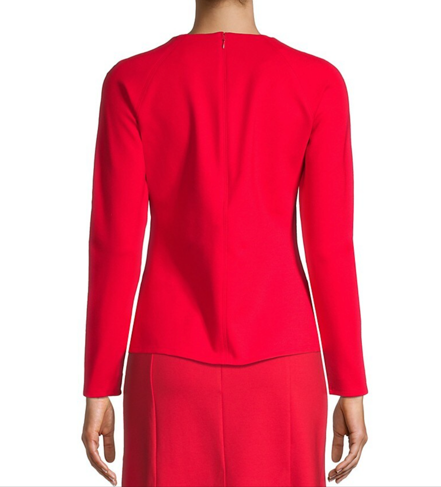 Donna Karan Ponte Slit Long-Sleeve Top