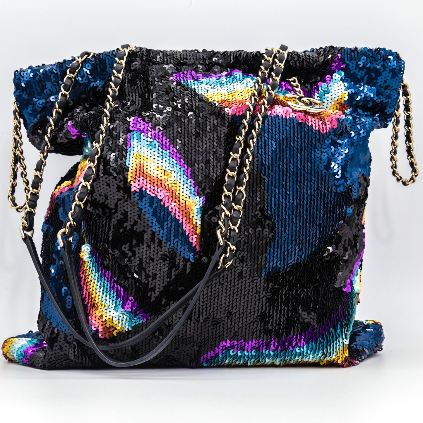 Chanel Limited Edition 2022 Sequin Drawstring Multicolor Tote