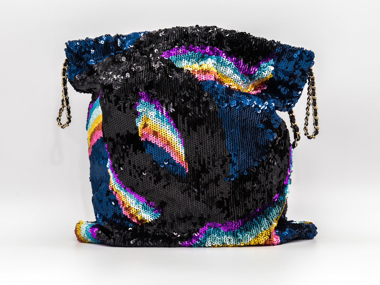 Chanel Limited Edition 2022 Sequin Drawstring Multicolor Tote