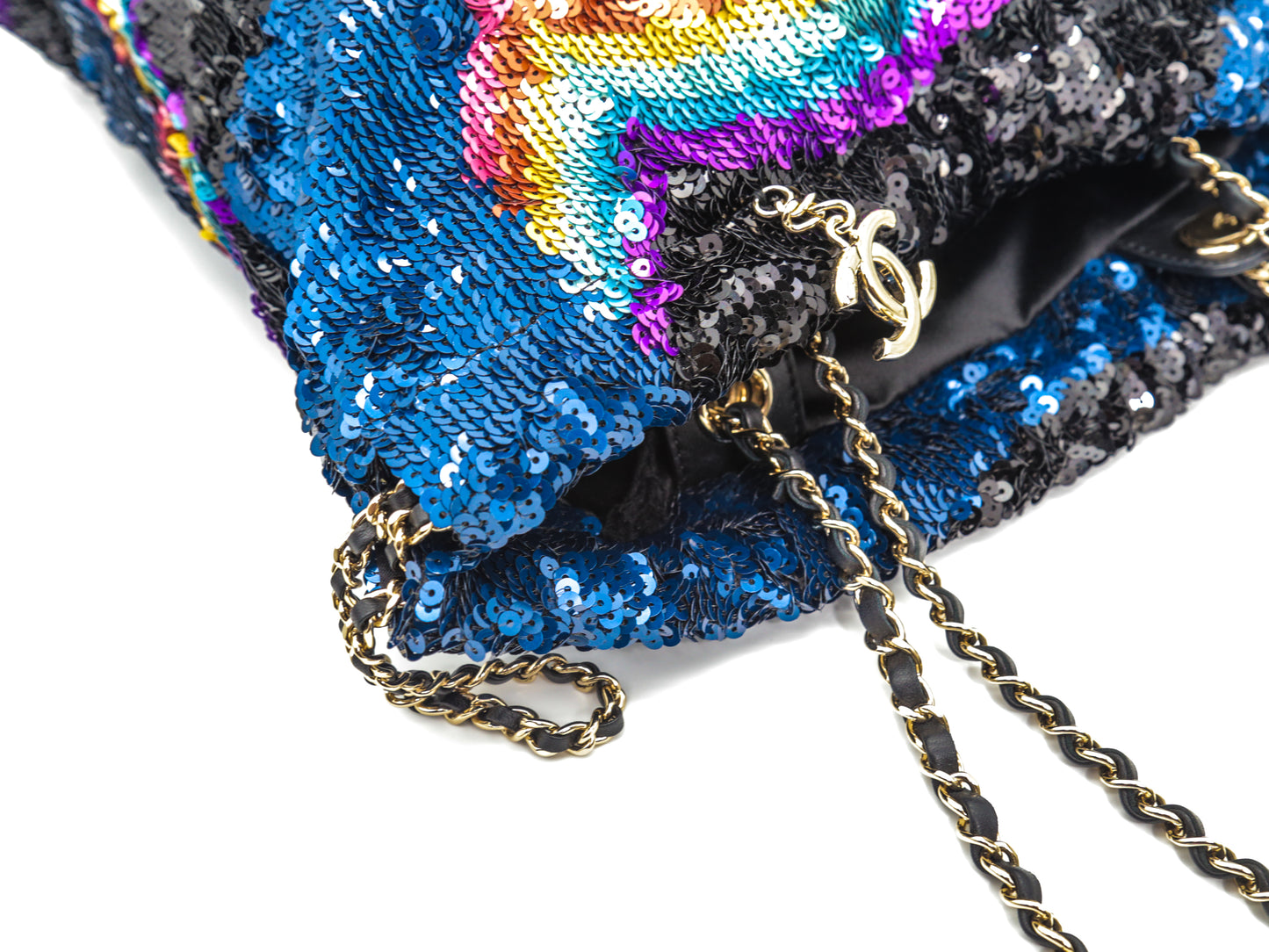 Chanel Limited Edition 2022 Sequin Drawstring Multicolor Tote