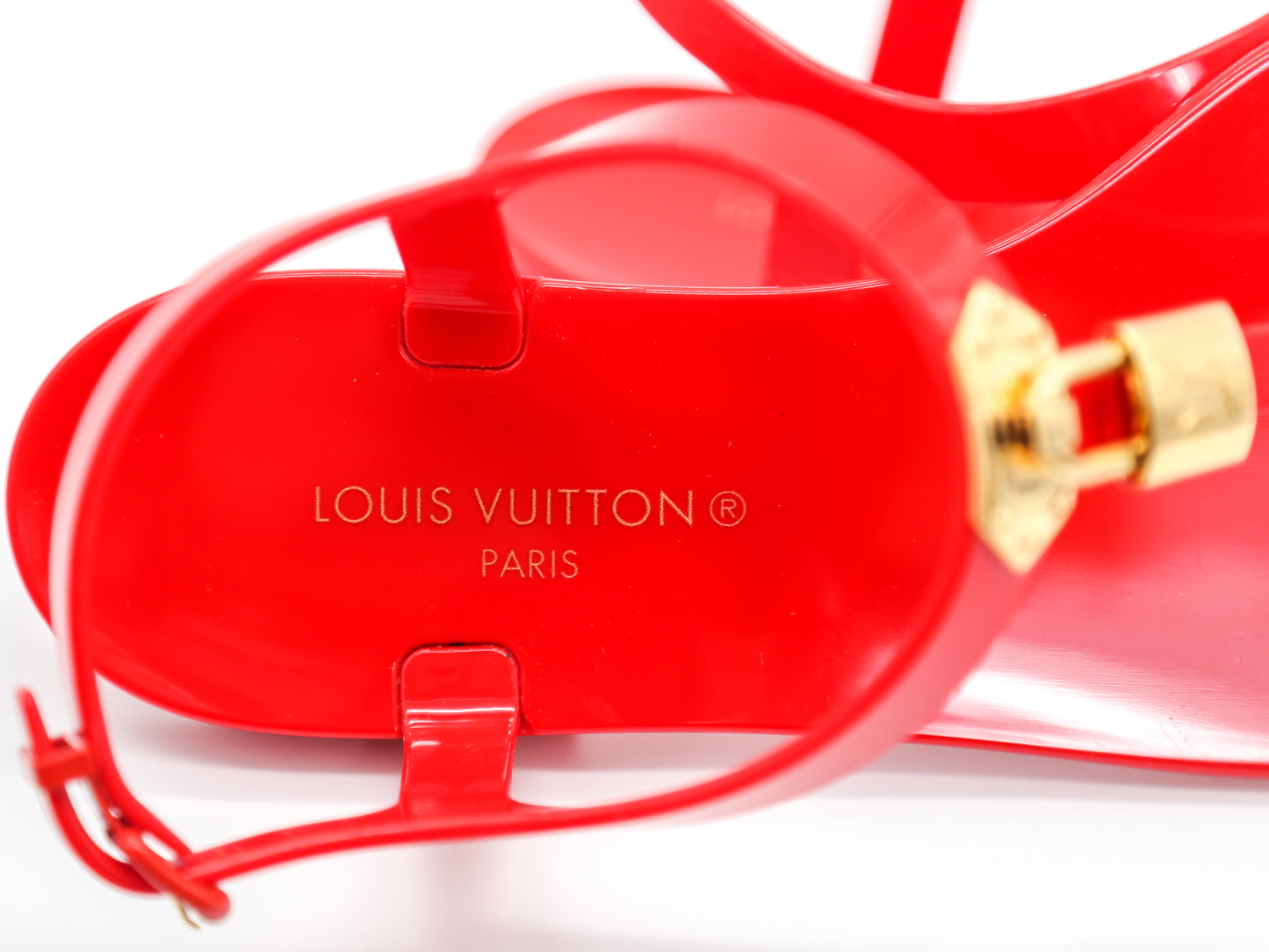 Louis Vuitton Rubber Bikini Thong Flat Sandals Red