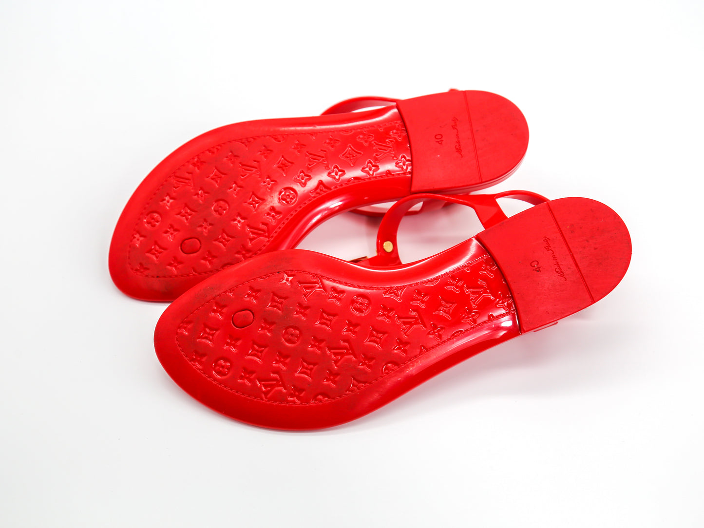 Louis Vuitton Rubber Bikini Thong Flat Sandals Red