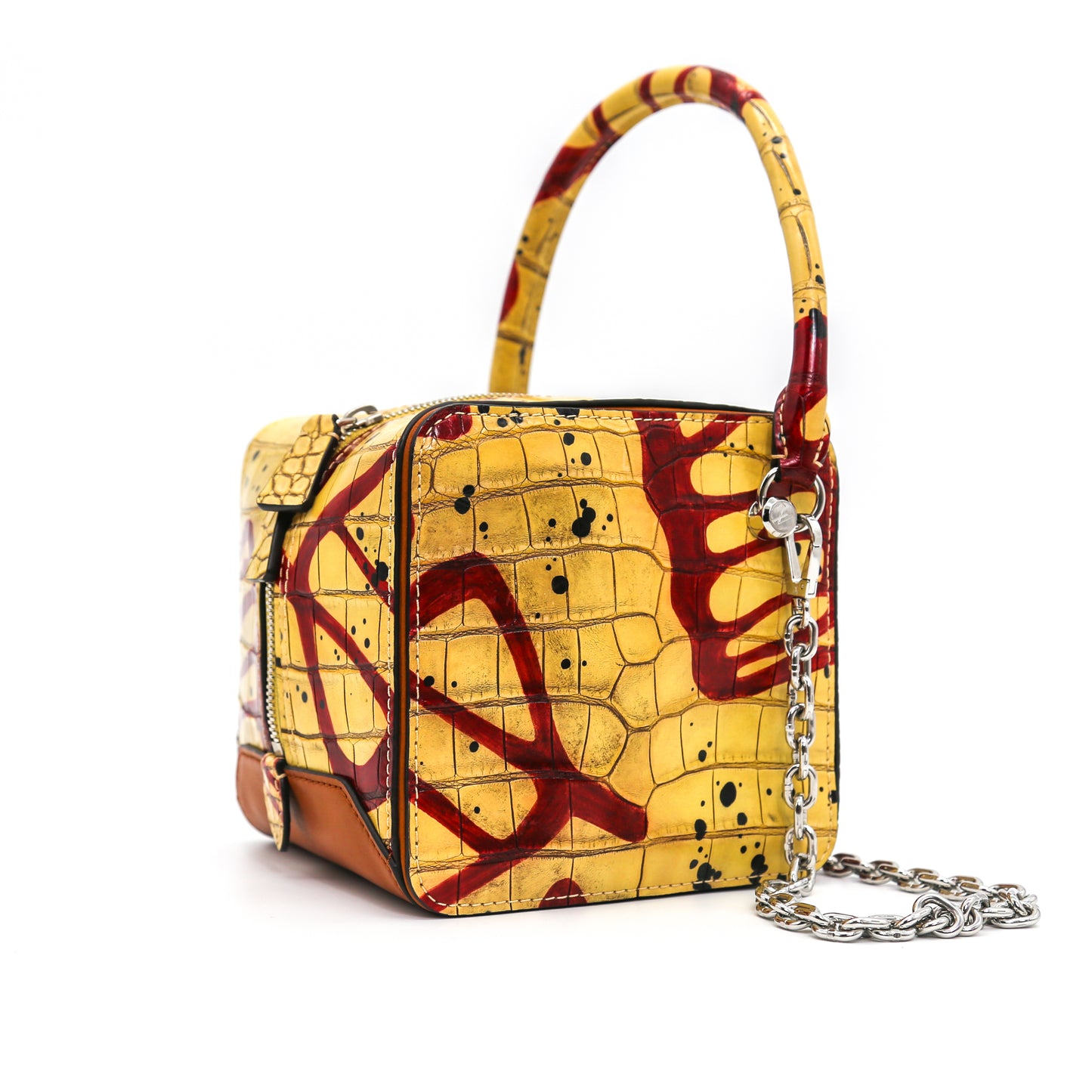 Louis Vuitton 2019 Unique Runway Alligator Square Bag PM hand painted