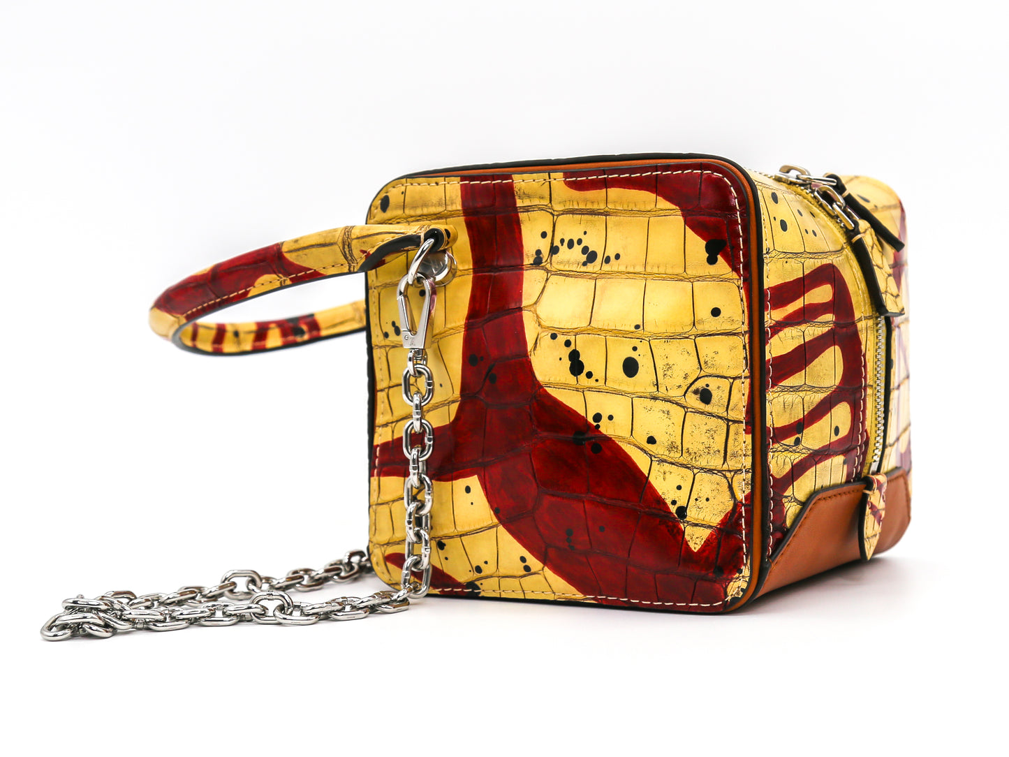 Louis Vuitton 2019 Unique Runway Alligator Square Bag PM hand painted