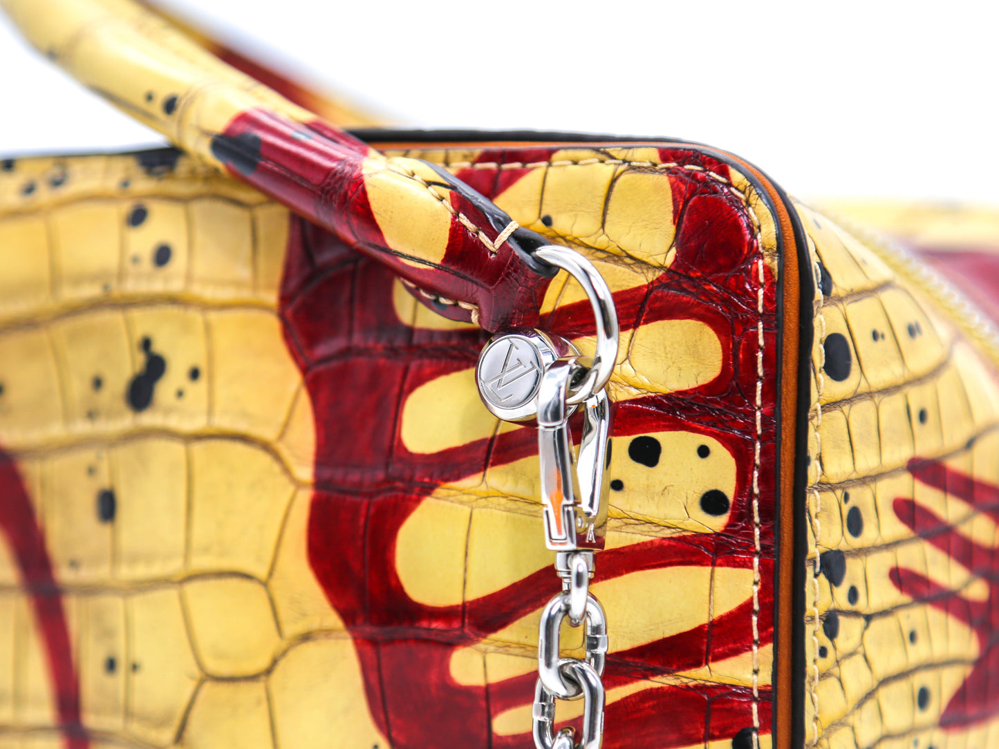 Louis Vuitton 2019 Unique Runway Alligator Square Bag PM hand painted