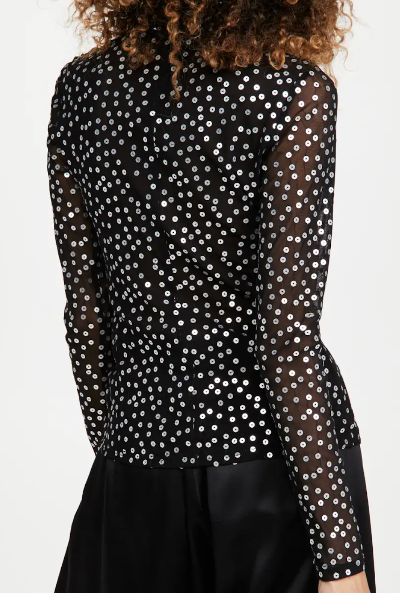 Cinq à Sept Mesh Sequin Turtleneck