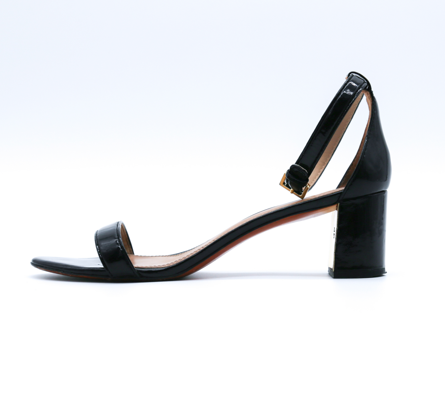 Tory Burch Black Leather Block Heel Ankle Strap Sandals