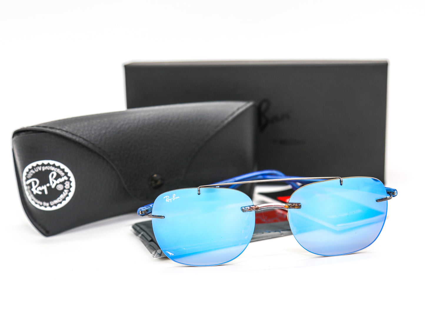 Ray-Ban Blue Gradient Mirror Square Sunglasses