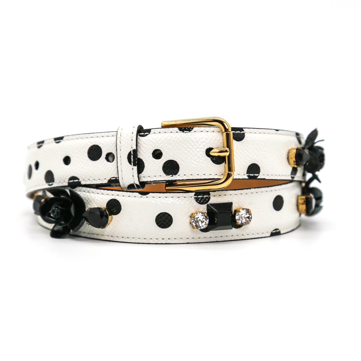 Dolce&Gabbana Embellished Polka Dot Belt 90 sm-36 inch