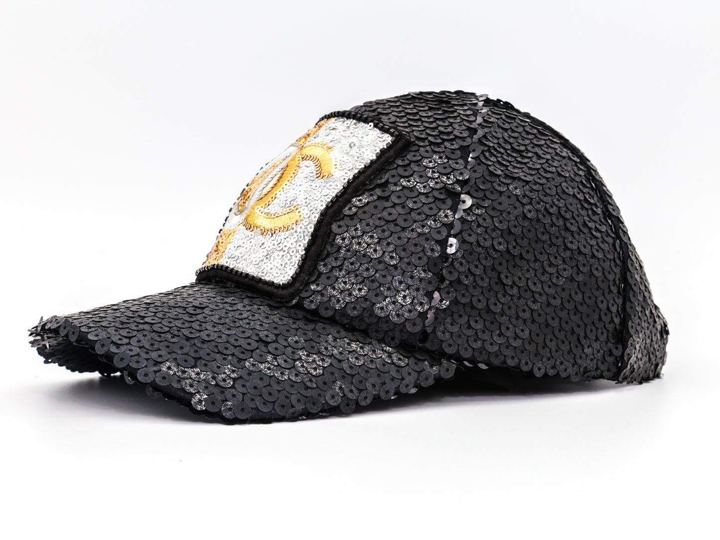 CHANEL Sequin Embellished CC Baseball Cap