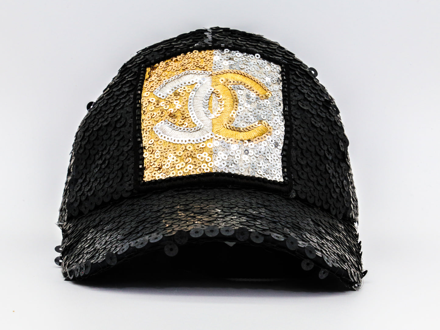 CHANEL Sequin Embellished CC Baseball Cap