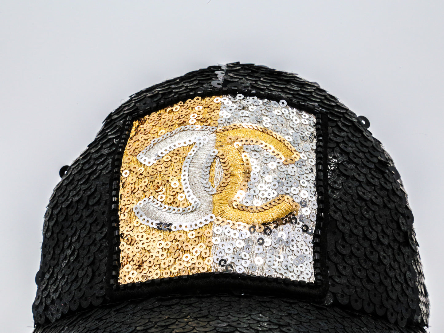 CHANEL Sequin Embellished CC Baseball Cap