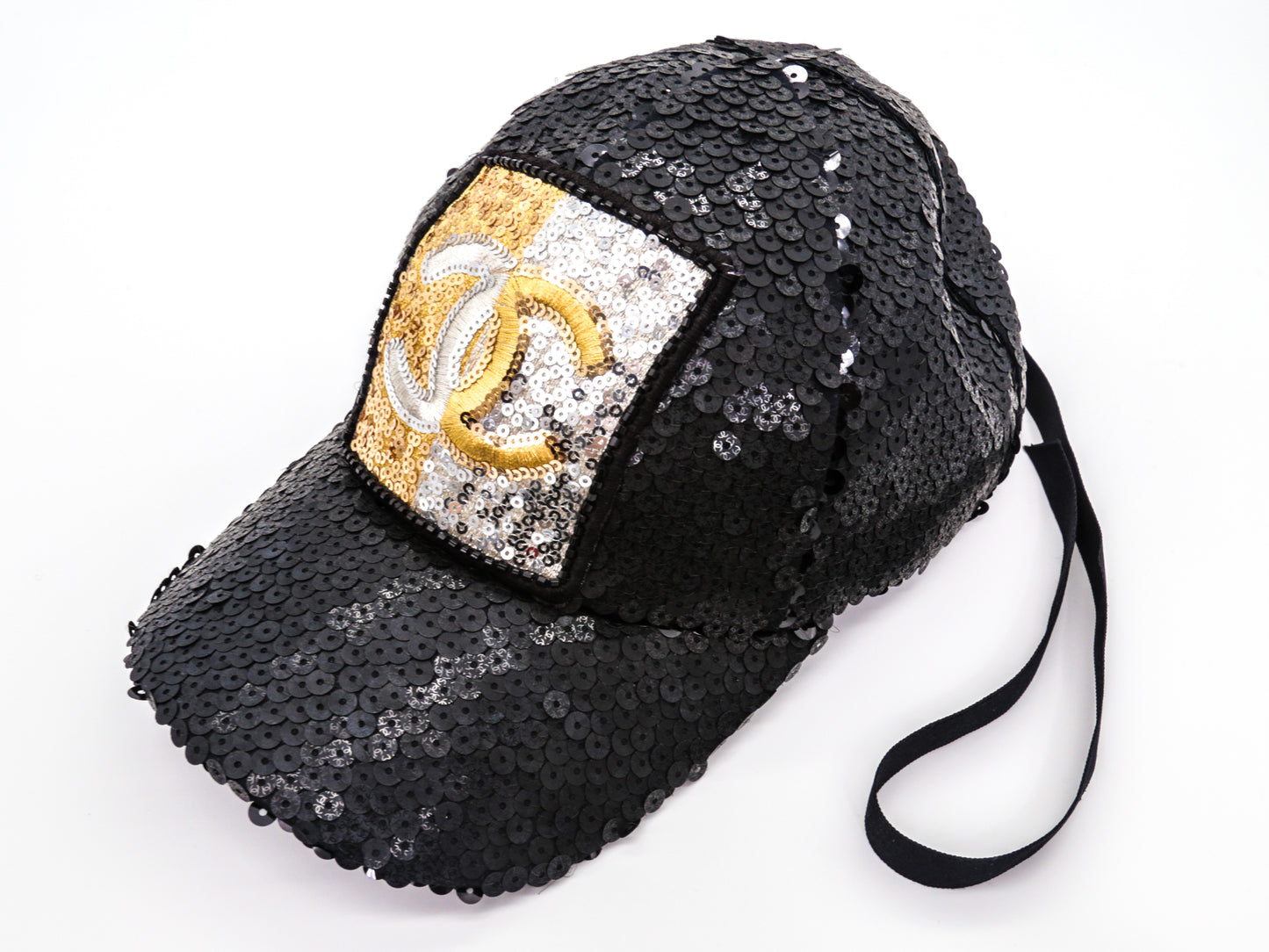 CHANEL Sequin Embellished CC Baseball Cap