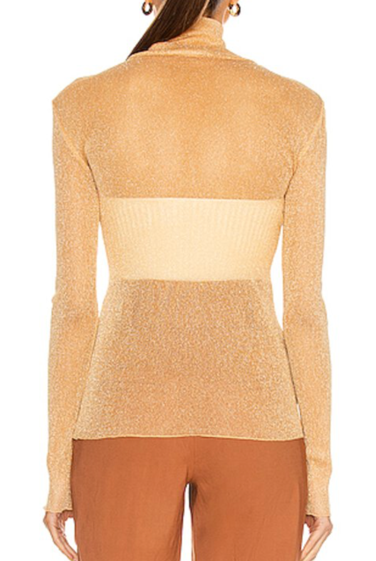 JONATHAN SIMKHAI STANDARD Pixie Charli Shimmer Organza Turtleneck Top