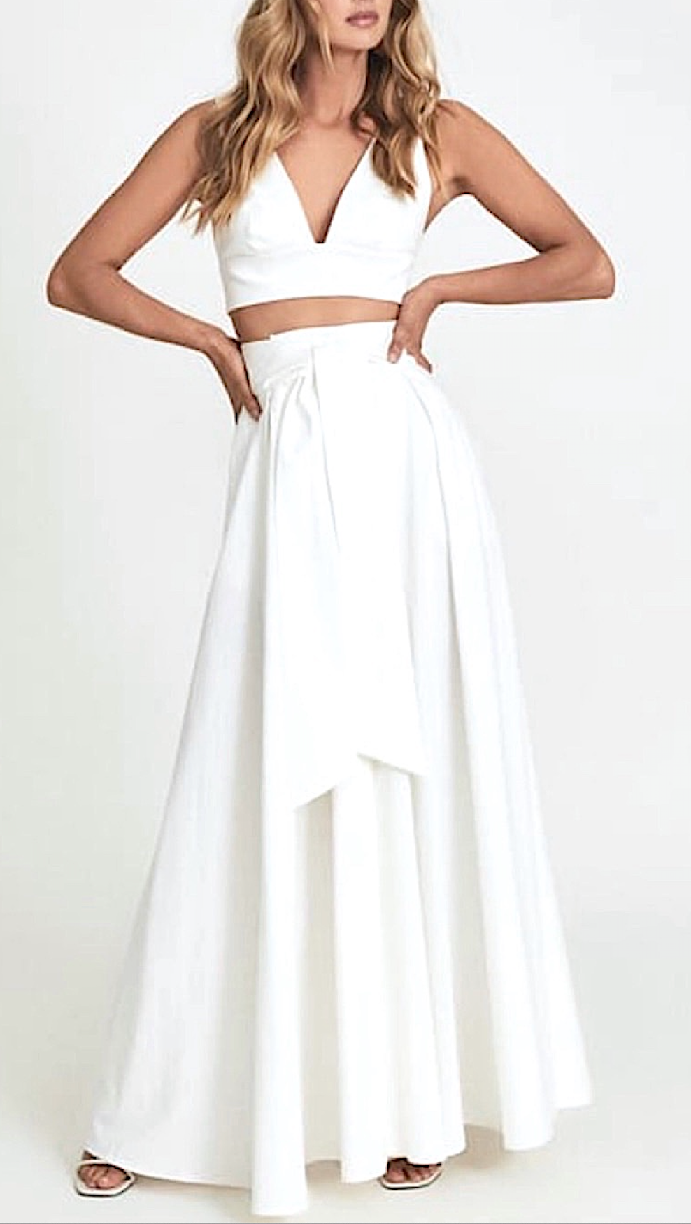 Reiss GIGI cotton blend maxi skirt