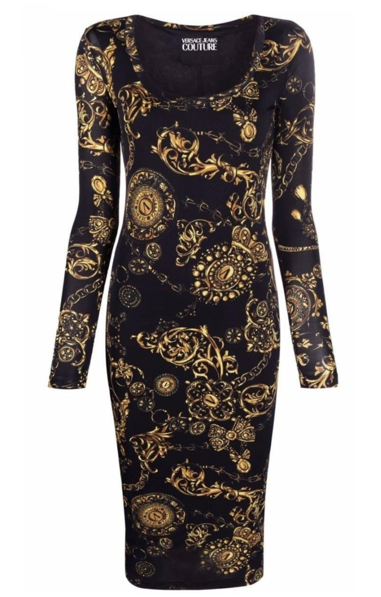 Versace Jeans couture Viscose Jersey Regalia-Print Dress