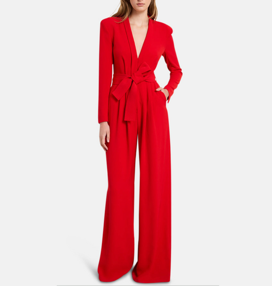 A.L.C. Kieran II Deep V-Neck Wide-Leg Jumpsuit