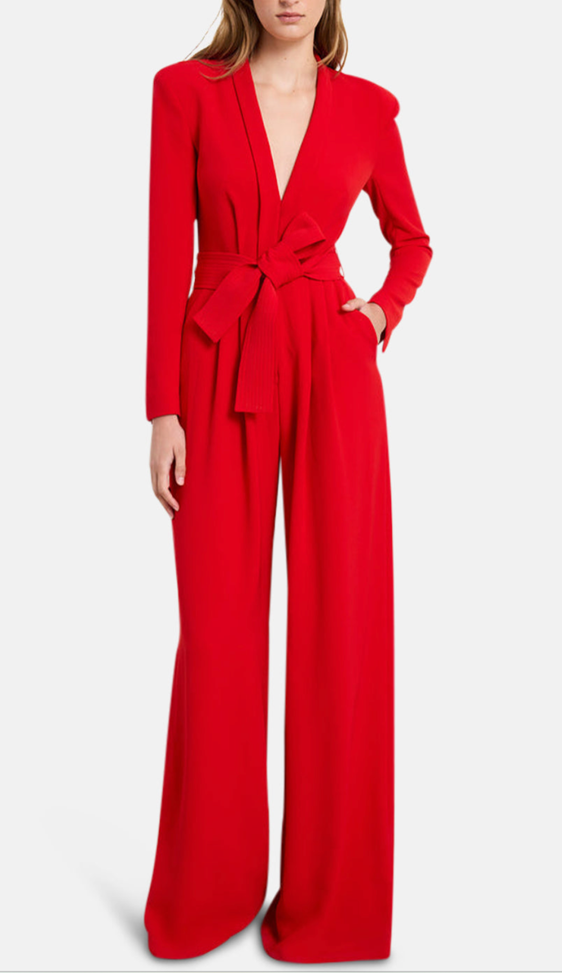 A.L.C. Kieran II Deep V-Neck Wide-Leg Jumpsuit