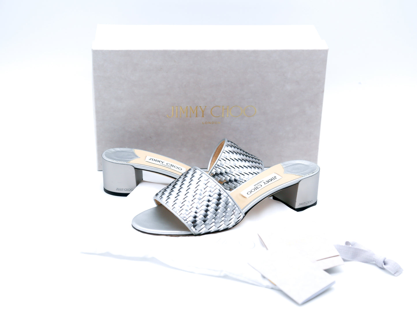 Jimmy Choo Joni Leather Printed Slides