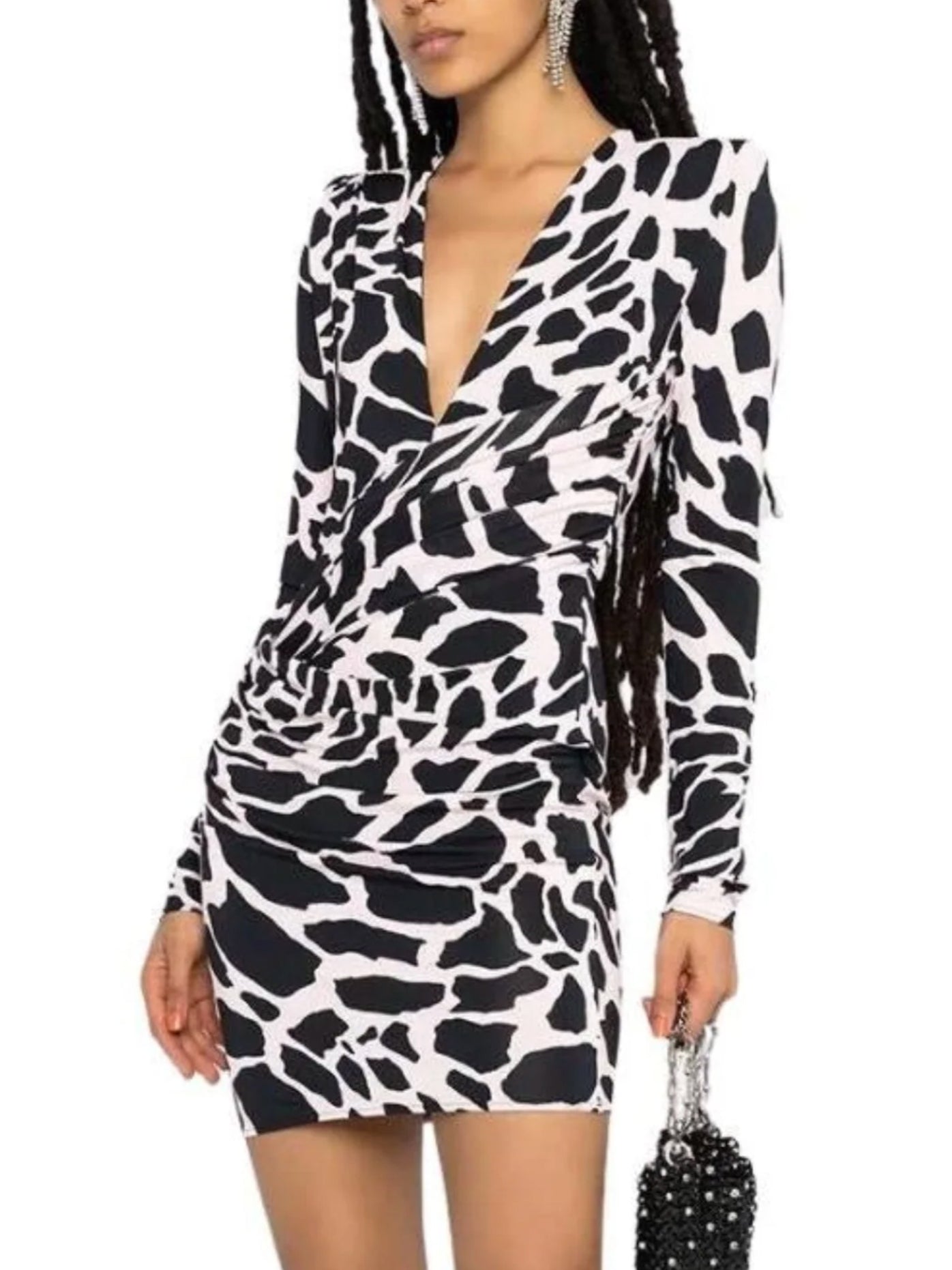 Alexandre Vauthier Giraffe Ruched Mini Dress