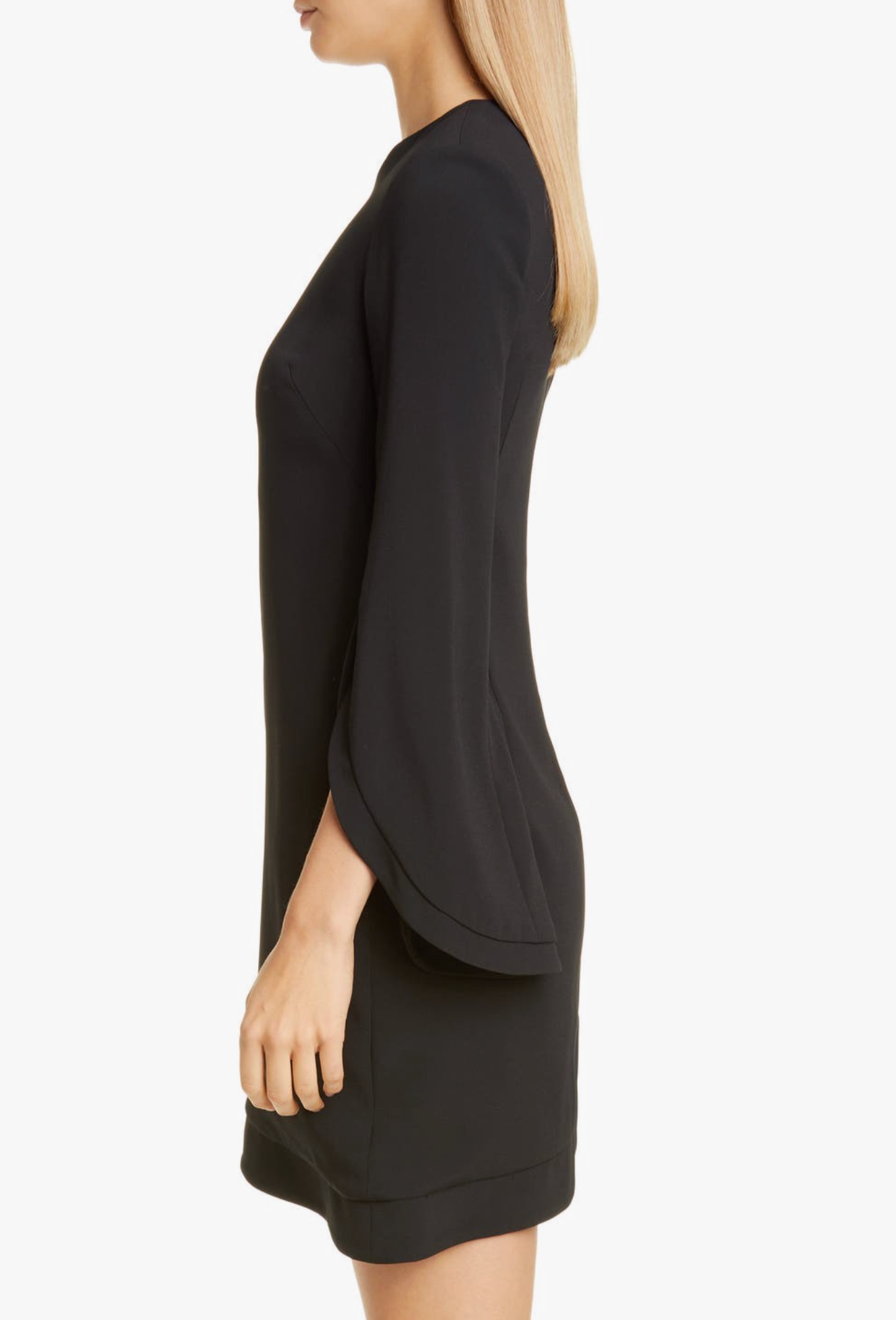 Brandon Maxwell Asymmetrical Split Long Sleeve Dress 