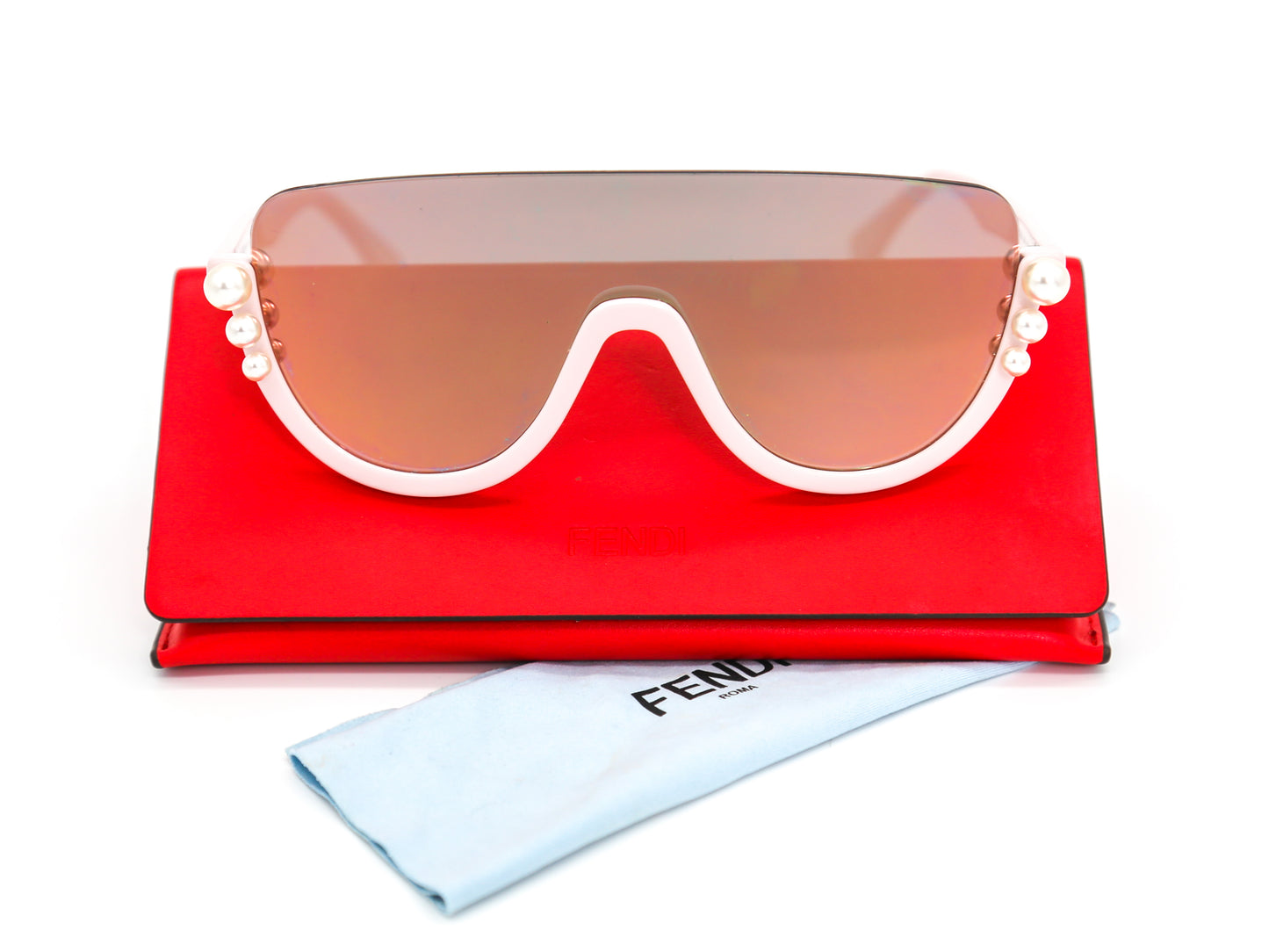 Fendi Pink 'Ribbons And Pearls' Sunglasses