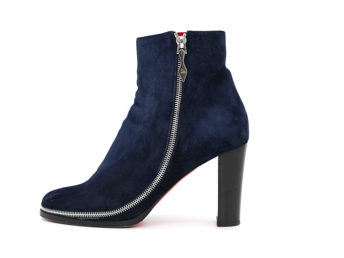 Christian Louboutin Telezip Suede Red Sole Booties