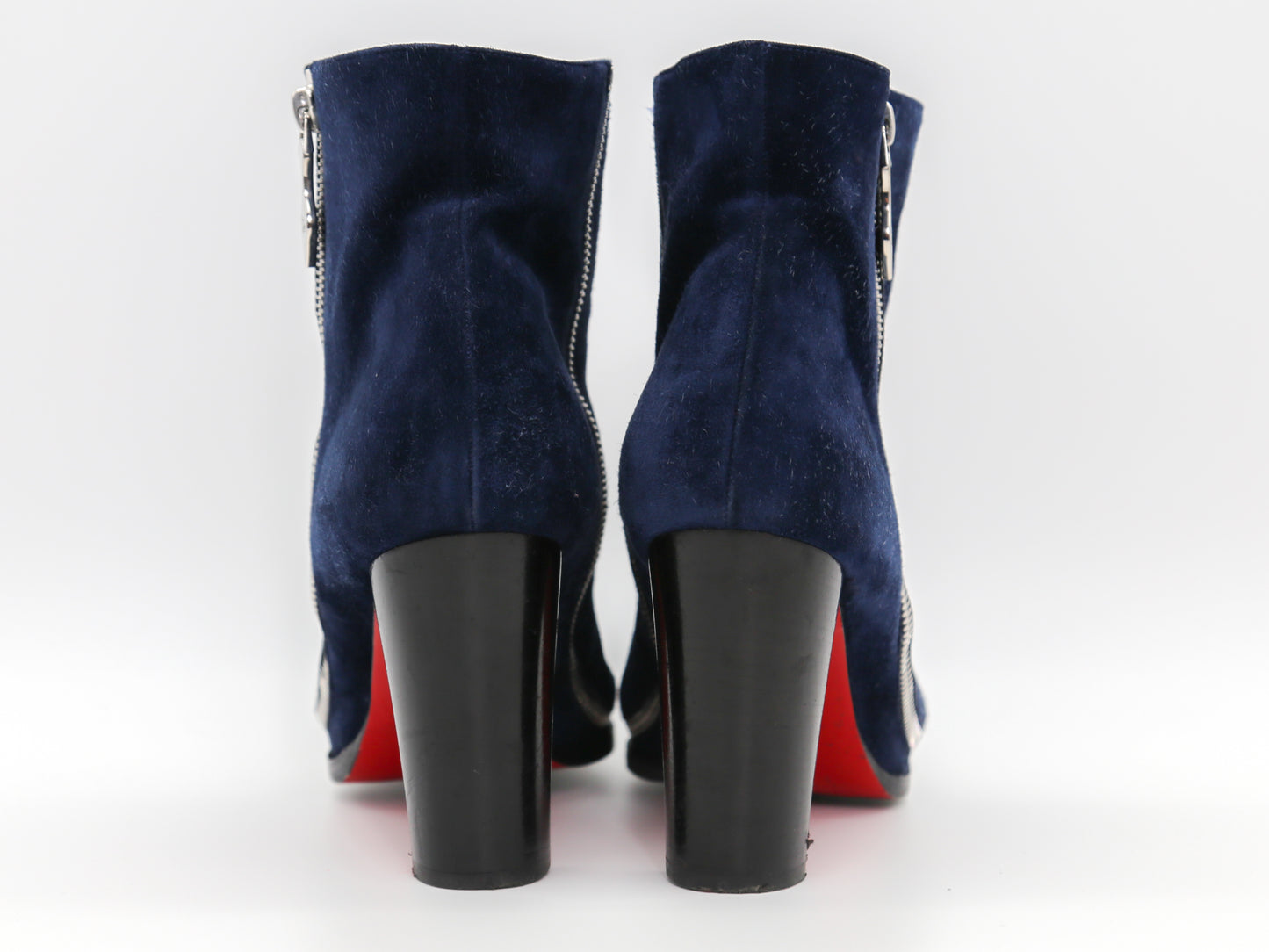 Christian Louboutin Telezip Suede Red Sole Booties